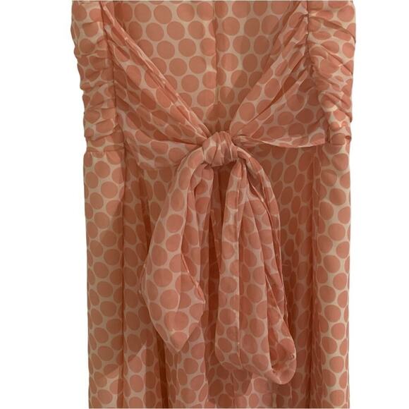 R&K Originals | Polka Dot Sleeveless Maxi Dress with Tie | Pink & White | Size 8 - Picture 6 of 8